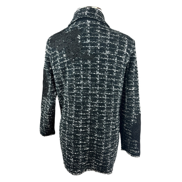 Chico's Tweed Lace Embroidered Metallic Cardigan Jacket Sweater Blazer Size 3 XL - Picture 11 of 16